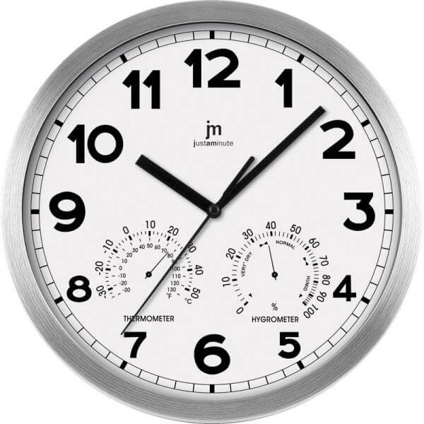 Lowell Nástěnné hodiny s teploměrem a vlhkoměrem 14931B - Hodiny a budíky Nástěnné hodiny