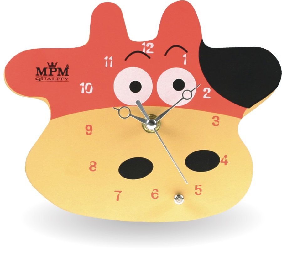 Nástěnné hodiny MPM Quality Designové plastové hodiny Cow E01.2518.5120