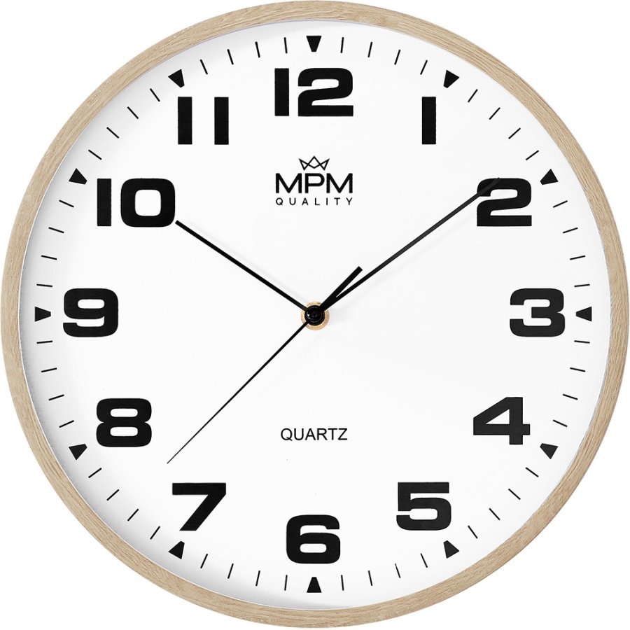 Nástěnné hodiny MPM Quality Designové plastové hodiny Madera E01.4462.5000 - Hodiny a&nbsp;budíky Nástěnné hodiny