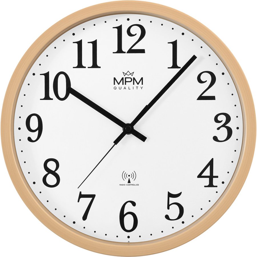 Nástěnné hodiny MPM Quality MPM Radio Clermont - rádiem řízené E01.4503.50 - Hodiny a&nbsp;budíky Nástěnné hodiny