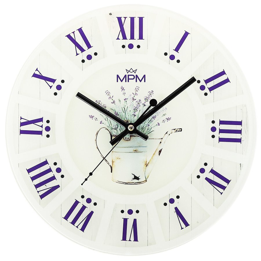 Nástěnné hodiny MPM Quality Nástěnné skleněné hodiny Provence E09.4376