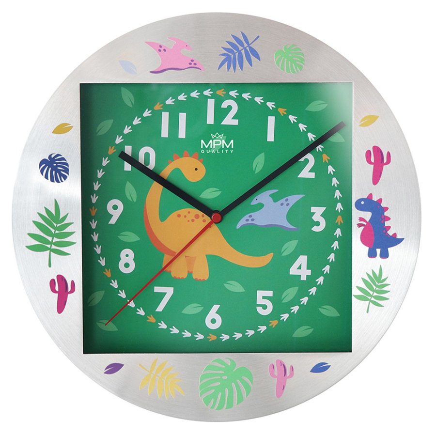 Nástěnné hodiny MPM Quality Dětské kovové hodiny Explore E01.4354.71.D - Hodiny a&nbsp;budíky Nástěnné hodiny
