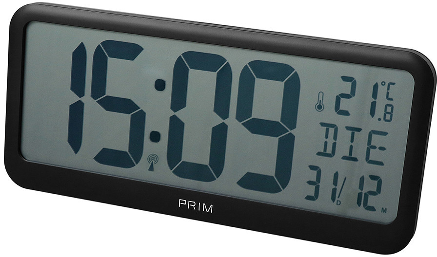 Nástěnné hodiny Prim Rádiem řízené nástěnné digitální hodiny PRIM Radio Nika E01.4298.90 - Hodiny a&nbsp;budíky Nástěnné hodiny