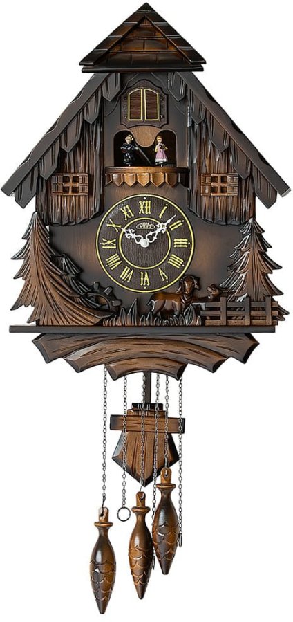 Nástěnné hodiny Prim Kukačky VII - hnědé E07P.4595.50