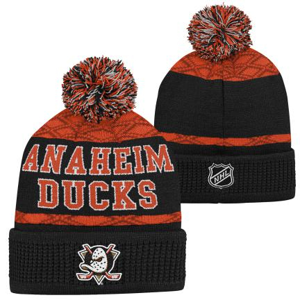 Anaheim Ducks dětská zimní čepice Puck Pattern Cuffed Pom