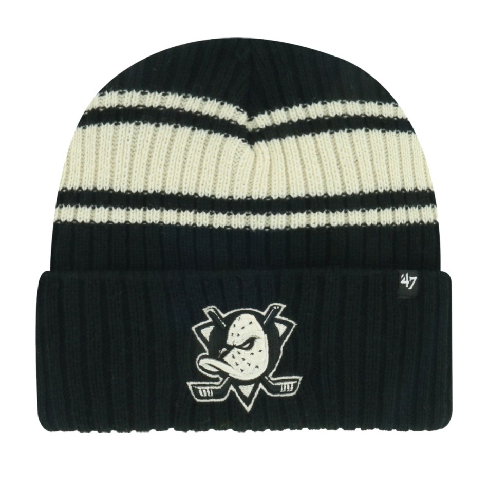 Anaheim Ducks zimní čepice Harbor Stripe 47 Cuff Knit Black - Anaheim Ducks kšiltovky, čepice, rukavice