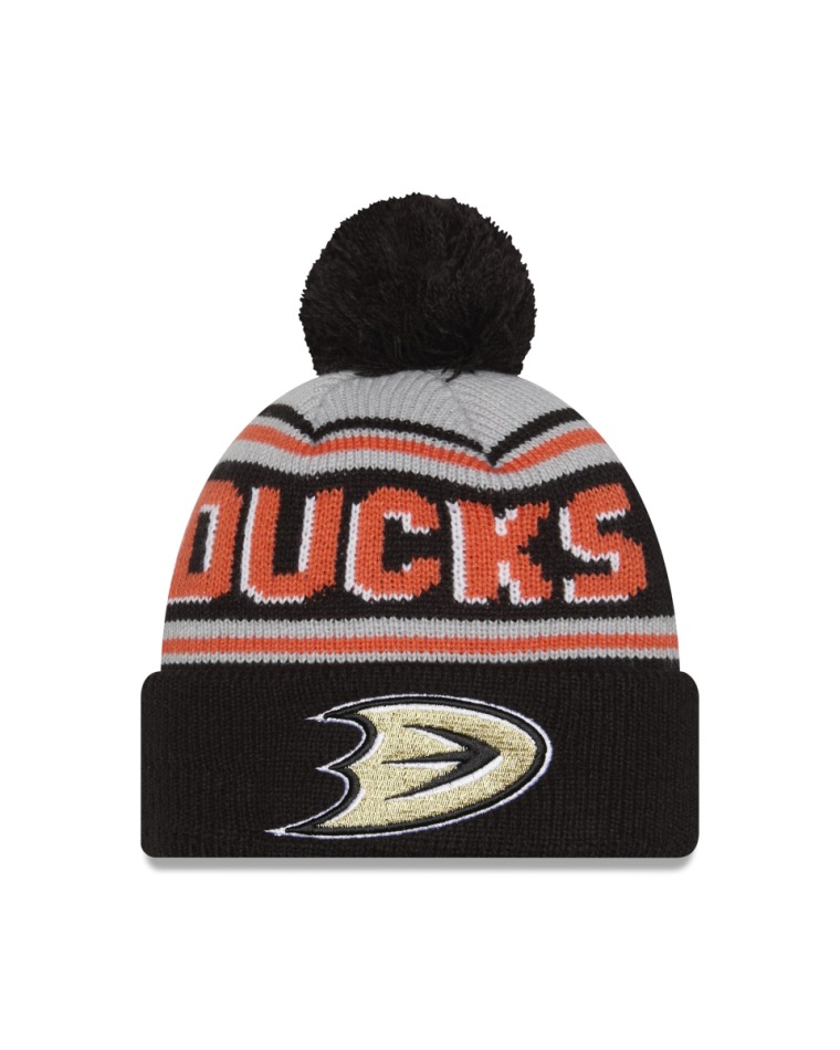 Anaheim Ducks zimní čepice NHL Pom Wordmark - Anaheim Ducks kšiltovky, čepice, rukavice