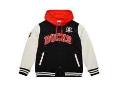 Anaheim Ducks pánská mikina s kapucí Courtside Fleece Button Front Current Logo