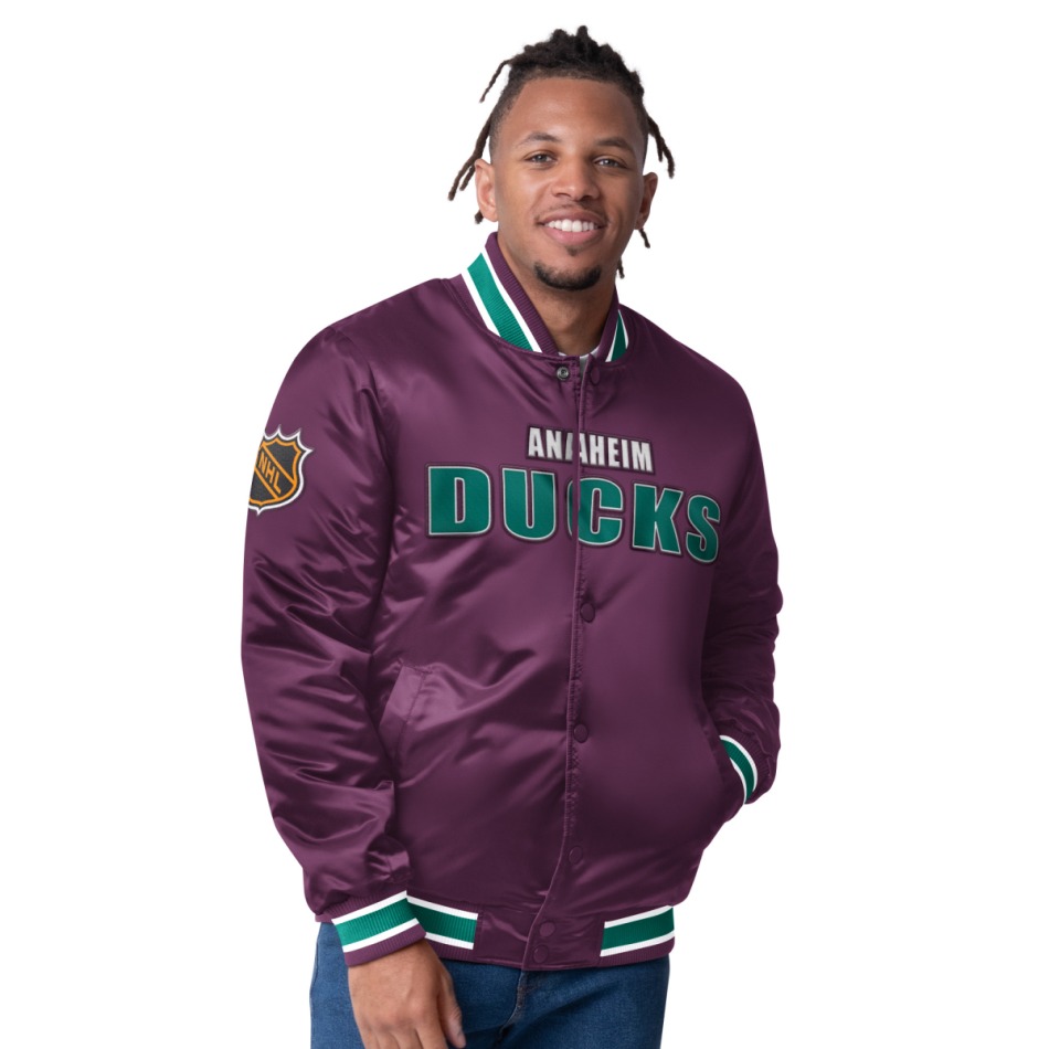 Anaheim Ducks pánská bunda The CLOSER Reversible Varsity Satin - Anaheim Ducks mikiny, bundy, kalhoty