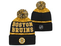Boston Bruins dětská zimní čepice Puck Pattern Cuffed Pom