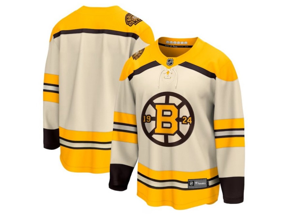 Boston Bruins dětský hokejový dres Cream 100th Anniversary Premier Breakaway Jersey - Boston Bruins dětské oblečení