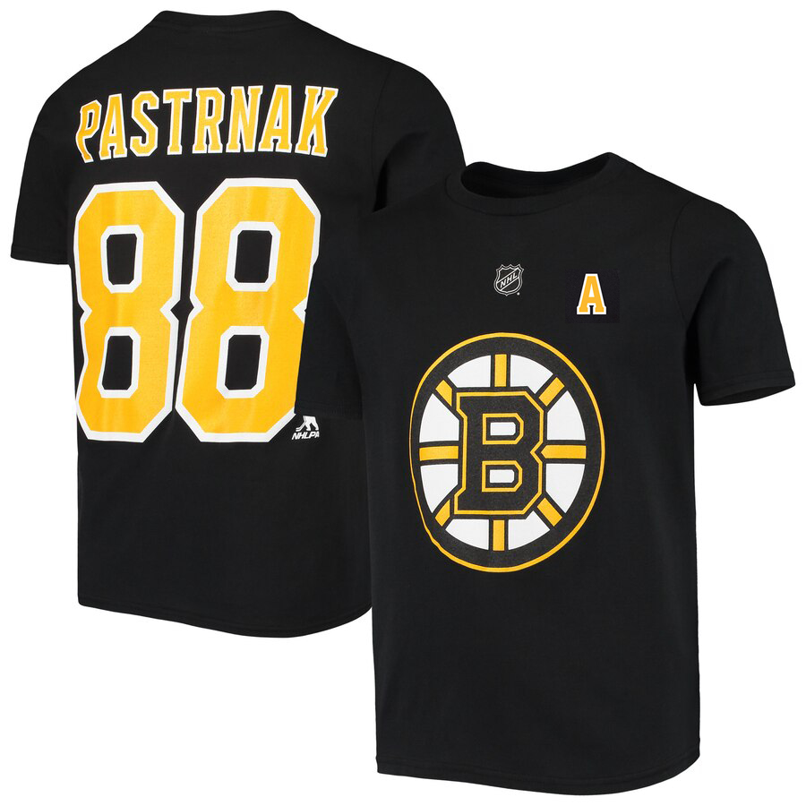 Boston Bruins dětské tričko David Pastrňák Flat Alt.Captains N&N B - Boston Bruins dětské oblečení