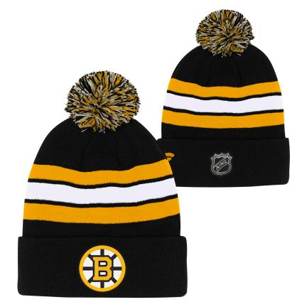 Boston Bruins dětská zimní čepice Cuffed Beanie With Pom - Boston Bruins dětské oblečení