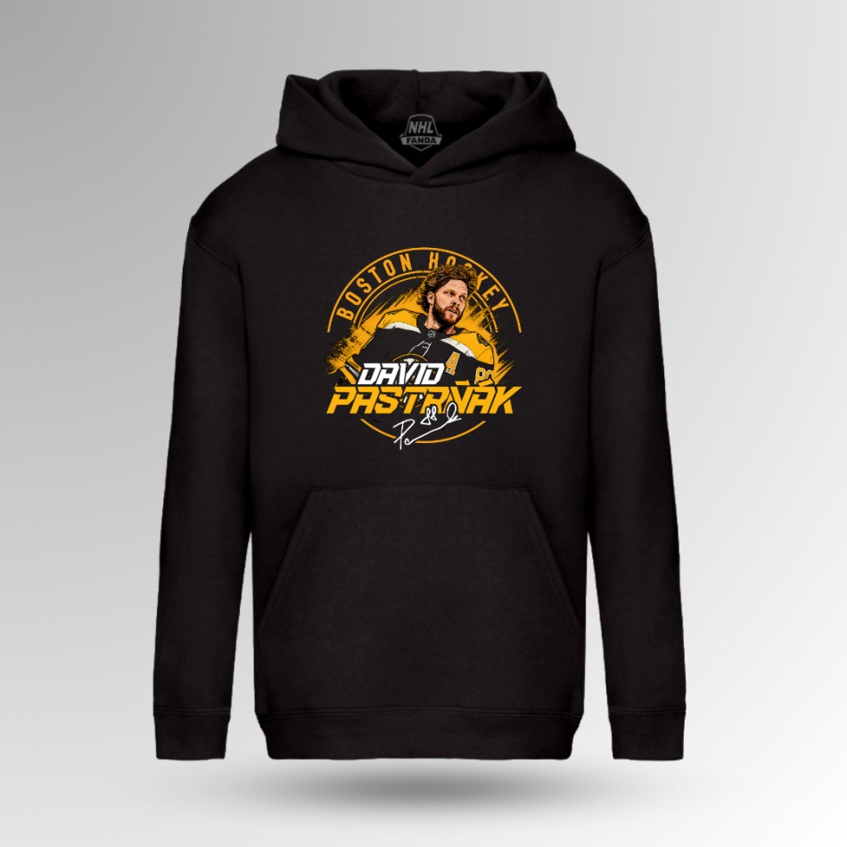 Boston Bruins dětská mikina s kapucí David Pastrňák #88 Town Exclusive Collection