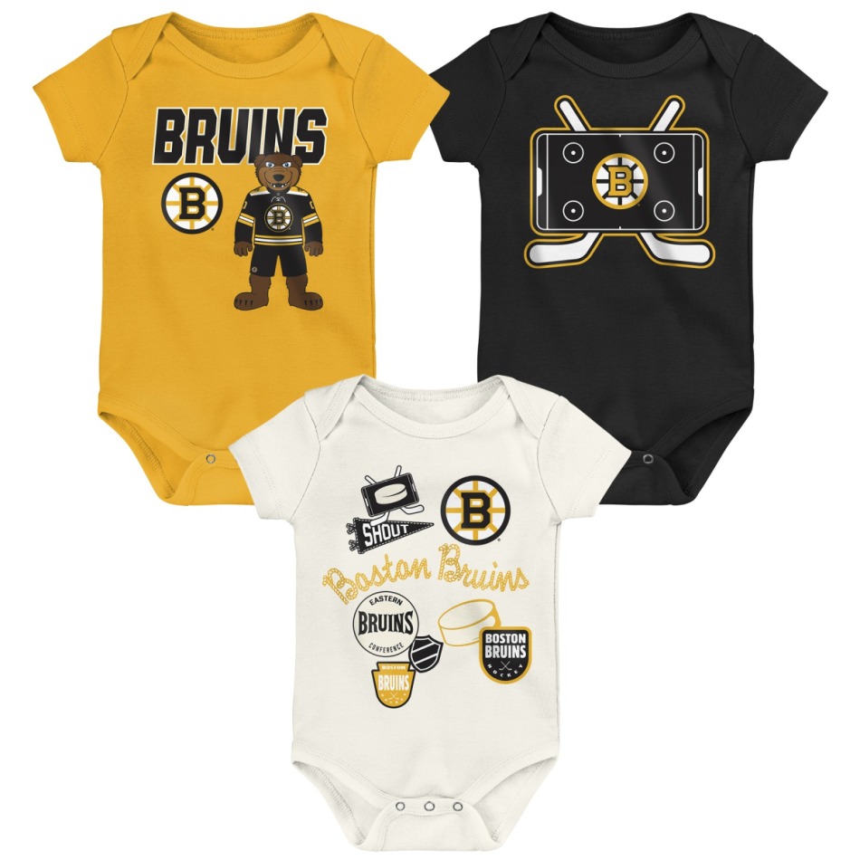 Boston Bruins dětské body Littlest Player 3Pk Creeper Se - Boston Bruins dětské oblečení