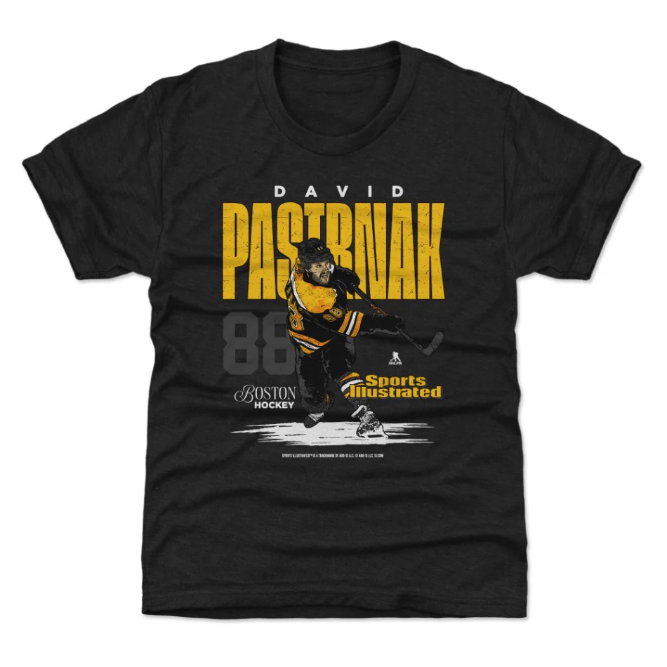 Boston Bruins dětské tričko David Pastrnak #88 Sports Illustrated WHT 500 Level - Boston Bruins dětské oblečení