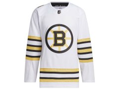 Boston Bruins hokejový dres adidas White 100th Anniversary Primegreen Authentic Jersey