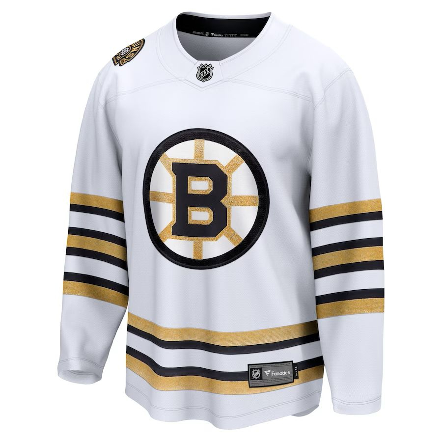 Boston Bruins hokejový dres White 100th Anniversary Premier Breakaway Jersey - Boston Bruins dresy
