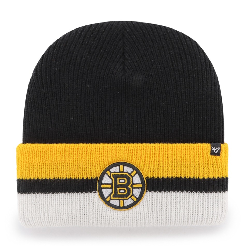 Boston Bruins zimní čepice Split Cuff 47 CUFF KNIT Black - Boston Bruins kšiltovky, čepice, rukavice