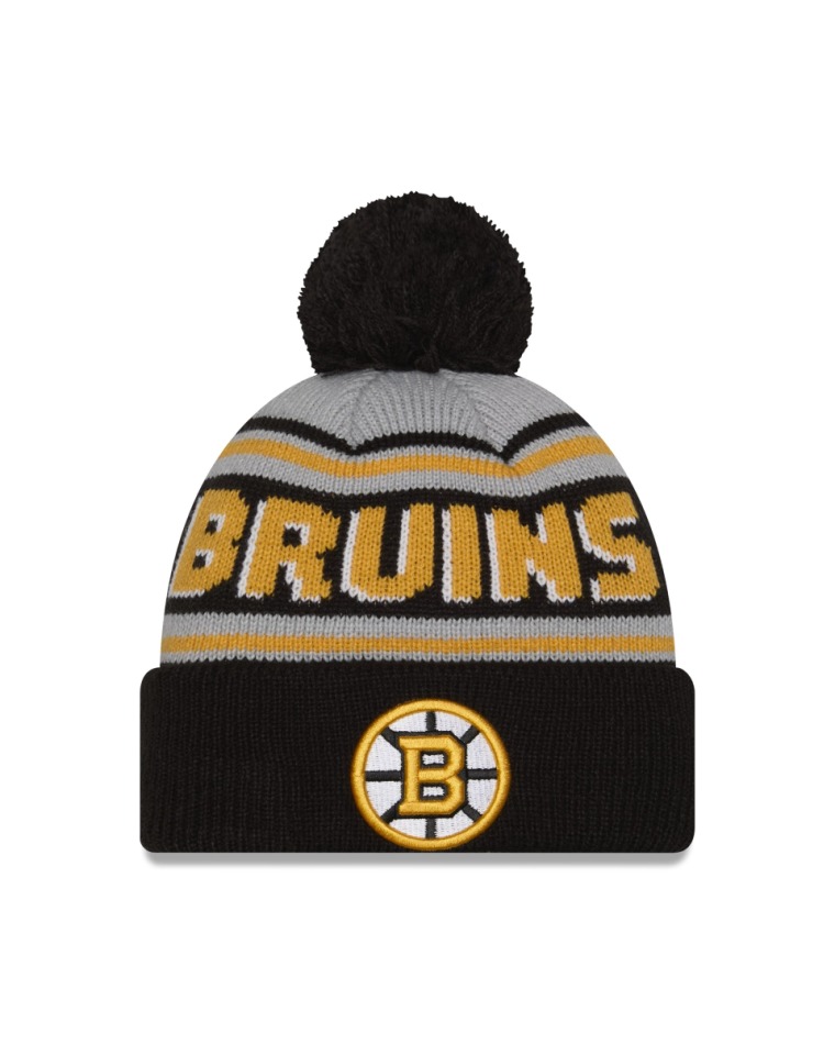 Boston Bruins zimní čepice NHL Pom Wordmark - Boston Bruins kšiltovky, čepice, rukavice
