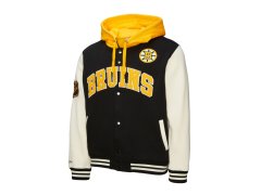 Boston Bruins pánská mikina s&nbsp;kapucí Courtside Fleece Button Front Current Logo
