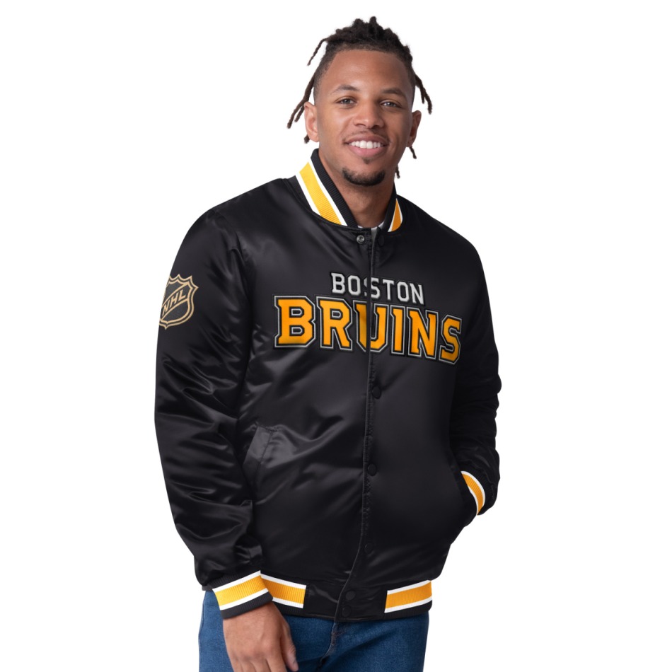 Boston Bruins pánská bunda The CLOSER Reversible Varsity Satin - Boston Bruins mikiny, bundy, kalhoty