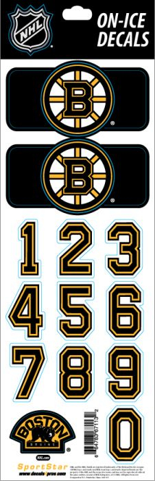 Boston Bruins samolepky na helmu Decals Black - Boston Bruins ostatní suvenýry