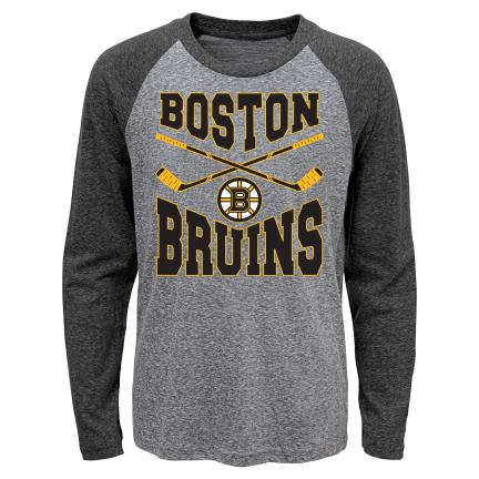 Boston Bruins dětské tričko s dlouhým rukávem Cross Stick Ls Triblend Raglan