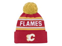 Calgary Flames dětská zimní čepice NHL Jacquard Cuffed Knit With Pom
