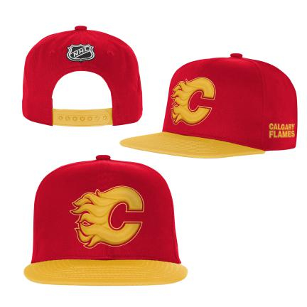 Calgary Flames dětská čepice flat kšiltovka Essentials Flatbrim Snapback - Calgary Flames dětské oblečení