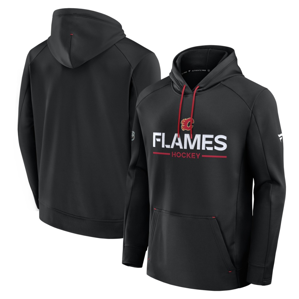 Calgary Flames pánská mikina s&nbsp;kapucí Authentic Pro Rink Poly Fleece POH - Calgary Flames mikiny, bundy, kalhoty