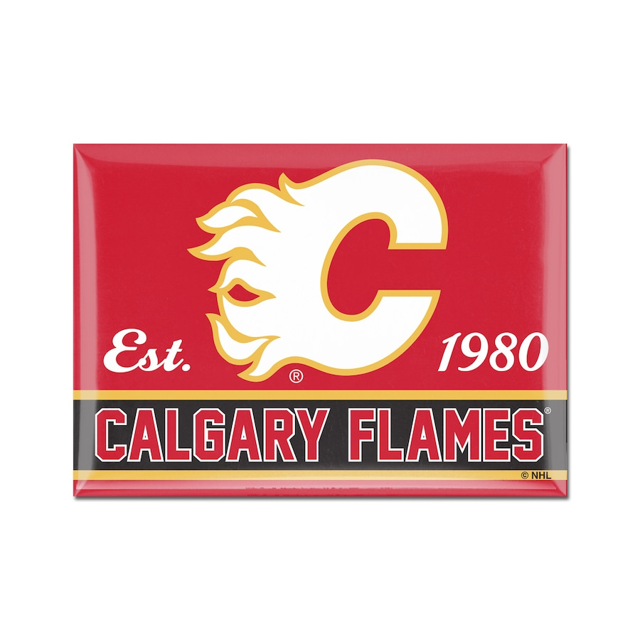 Calgary Flames magnetka red 1980 - Calgary Flames ostatní suvenýry