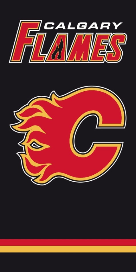 Calgary Flames plážová osuška black - Calgary Flames povlečení, ručníky, deky