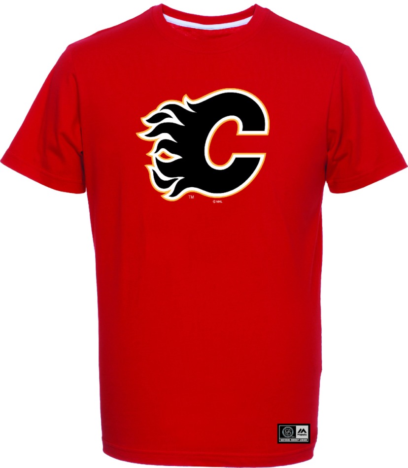 Calgary Flames pánské tričko Logo red - Calgary Flames trička, polo trička, košile