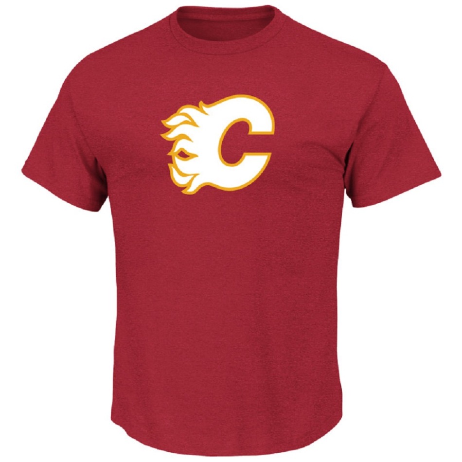 Calgary Flames pánské tričko Tek Patch red - Calgary Flames trička, polo trička, košile