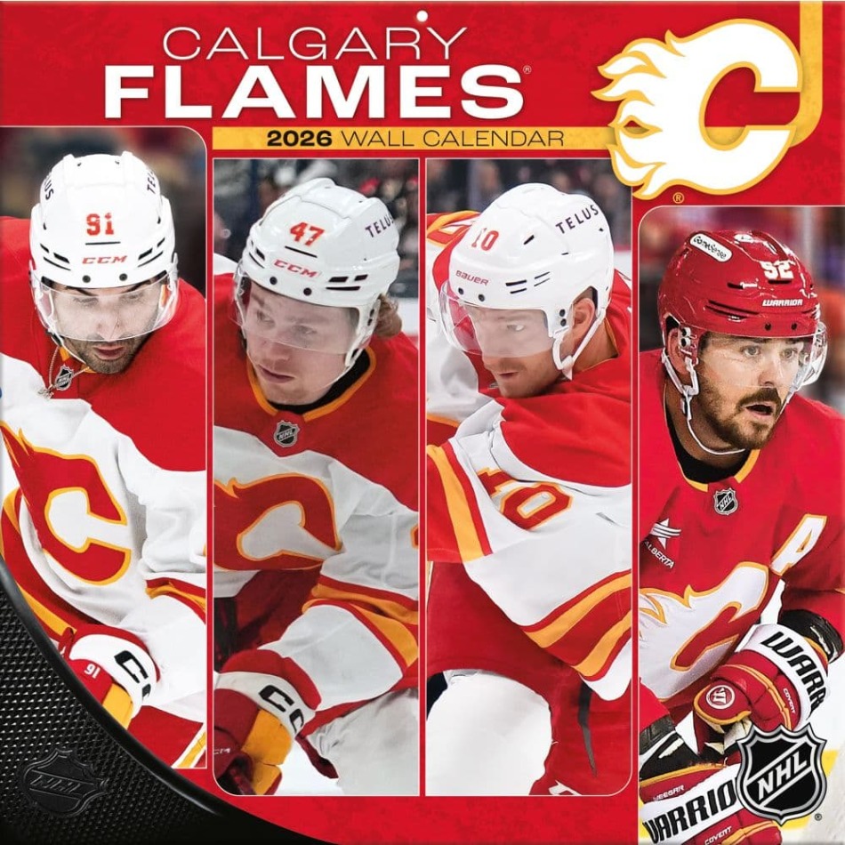 Calgary Flames kalendář 2026 Wall - Calgary Flames vlajky, plakáty