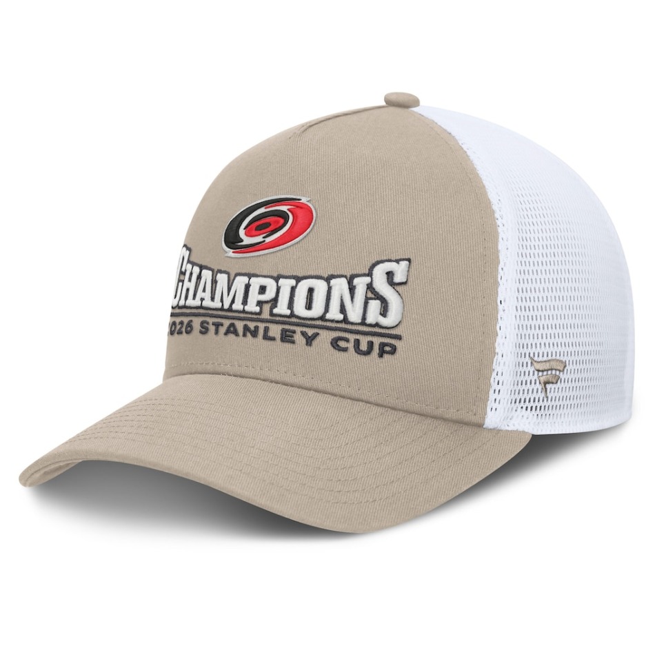 Carolina Hurricanes čepice baseballová kšiltovka NHL 2026 Stanley Cup Champions A-Frame Trucker Adjustable - Carolina Hurricanes kšiltovky, čepice, rukavice