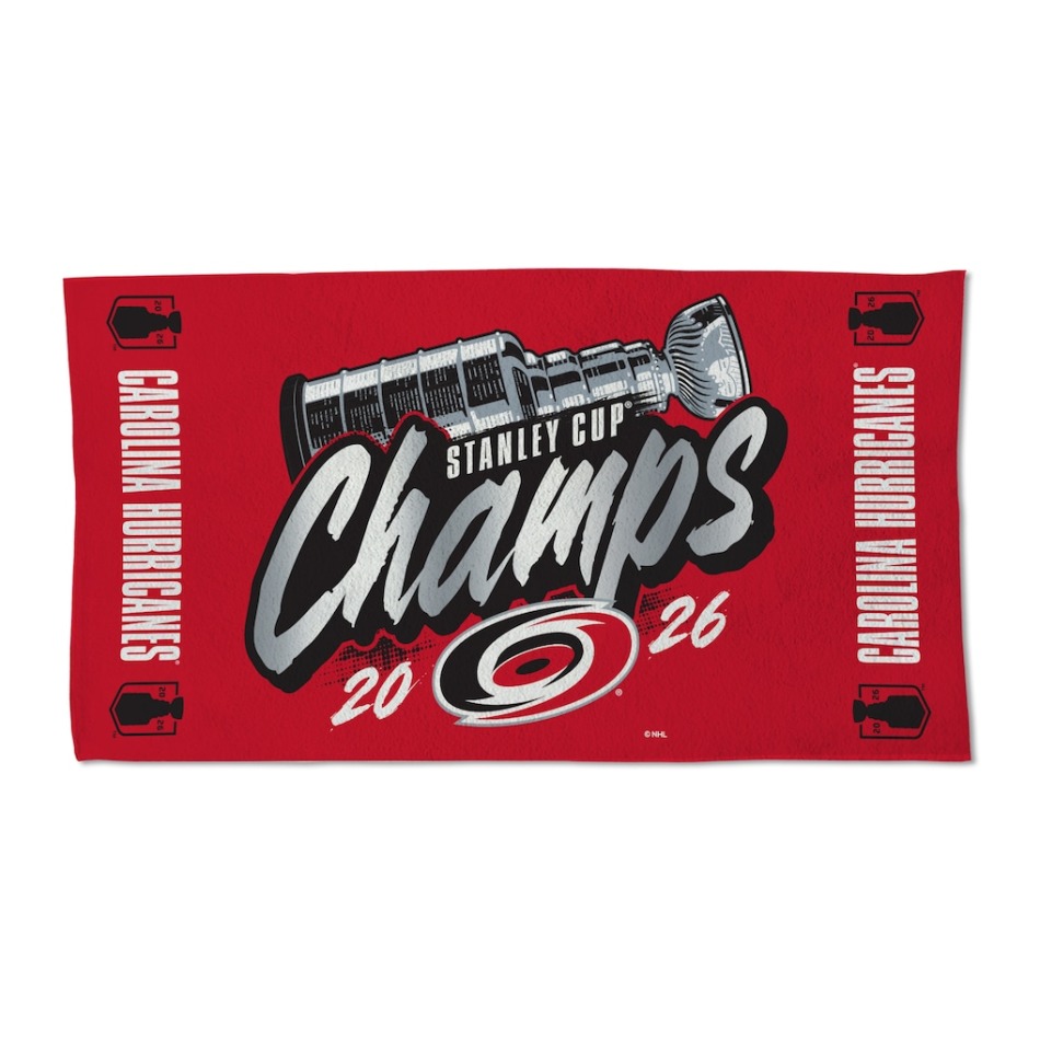 Carolina Hurricanes osuška NHL 2026 Stanley Cup Champions Locker Room On-Ice Celebration - Carolina Hurricanes povlečení, ručníky, deky