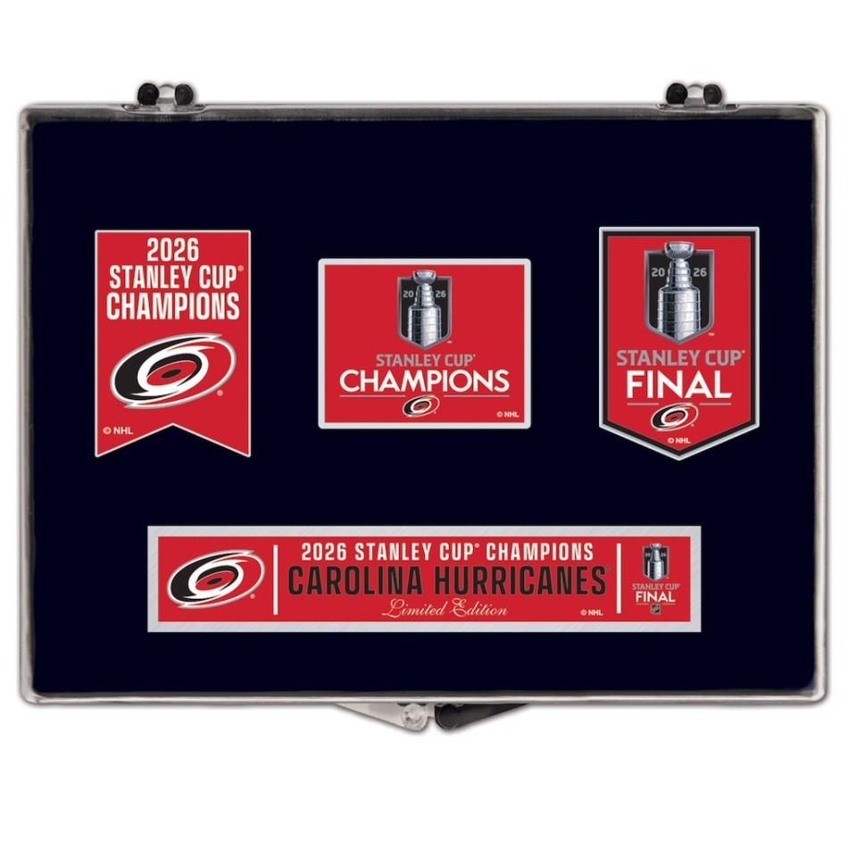 Carolina Hurricanes odznak NHL 2026 Stanley Cup Champions Three-Piece Collector Pin Set - Carolina Hurricanes stanley Cup 2026