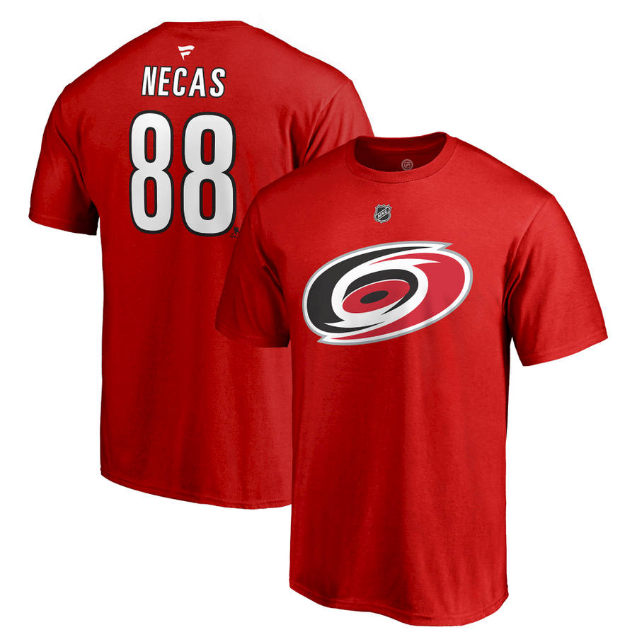 Carolina Hurricanes pánské tričko Martin Nečas #88 Stack Logo Name & Number - Carolina Hurricanes trička, polo trička, košile