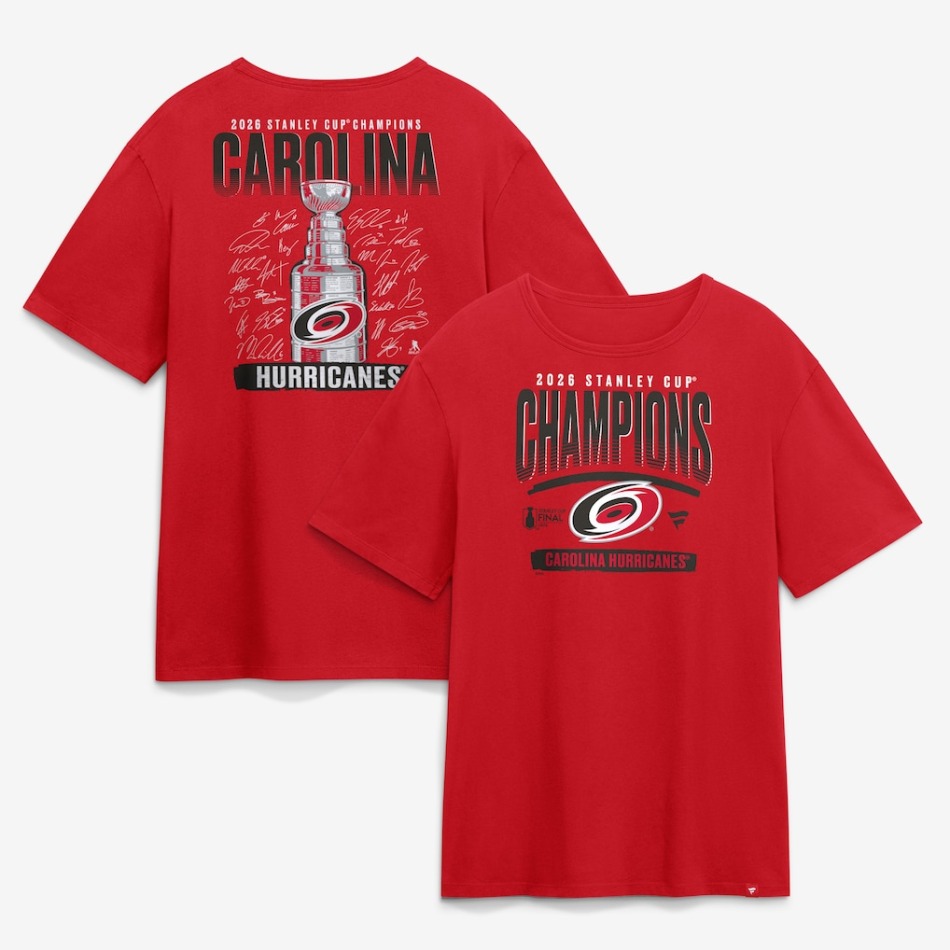 Carolina Hurricanes pánské tričko NHL 2026 Stanley Cup Champions Signature Roster - Carolina Hurricanes trička, polo trička, košile