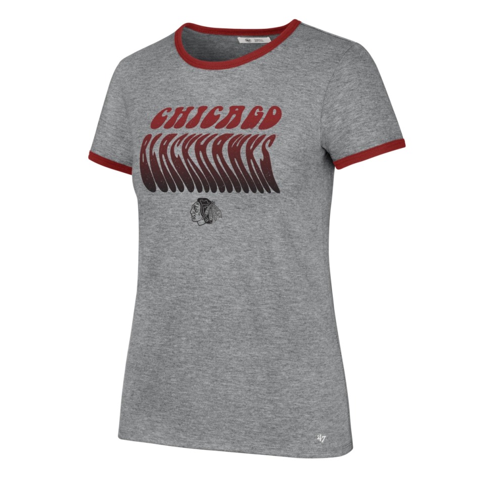 Chicago Blackhawks dámské tričko Letter Ringer - Chicago Blackhawks dámské oblečení