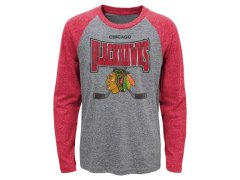 Chicago Blackhawks dětské tričko s dlouhým rukávem Stick Up LS Triblend Raglan
