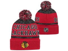 Chicago Blackhawks dětská zimní čepice Puck Pattern Cuffed Pom