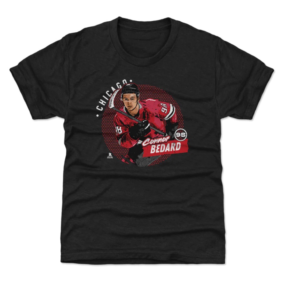 Chicago Blackhawks dětské tričko Connor Bedard #98 Dots WHT 500 Level - Chicago Blackhawks dětské oblečení