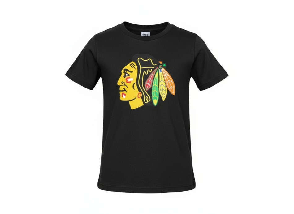 Chicago Blackhawks dětské tričko Primary Logo black - Chicago Blackhawks dětské oblečení