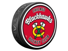 Chicago Blackhawks puk Retro Script
