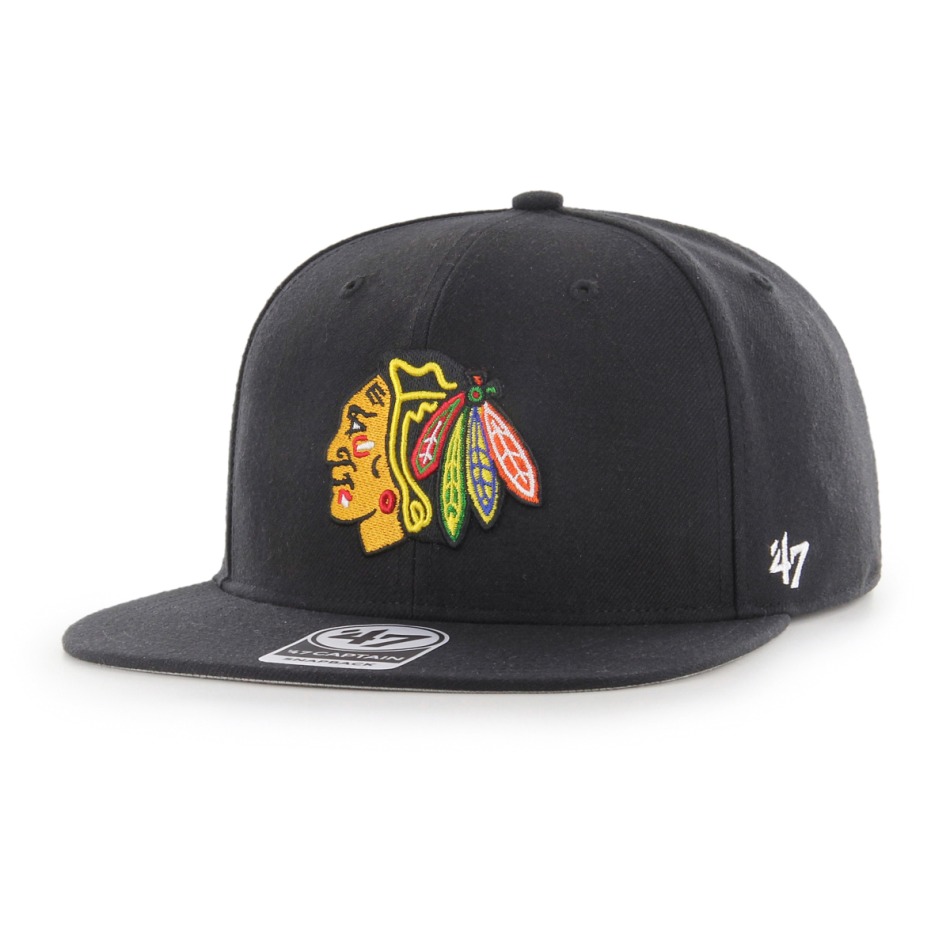 Chicago Blackhawks čepice flat kšiltovka No Shot 47 CAPTAIN - Chicago Blackhawks kšiltovky, čepice, rukavice