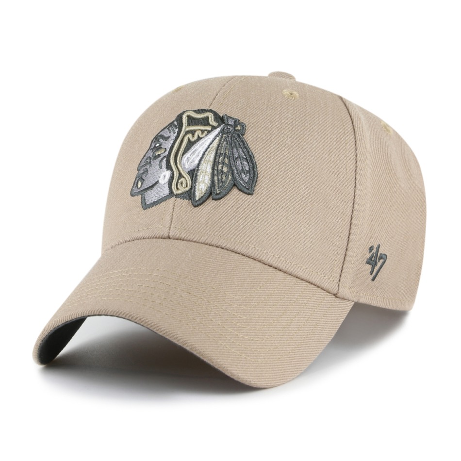 Chicago Blackhawks čepice baseballová kšiltovka Sure Shot Snapback 47 MVP Khaki - Chicago Blackhawks kšiltovky, čepice, rukavice