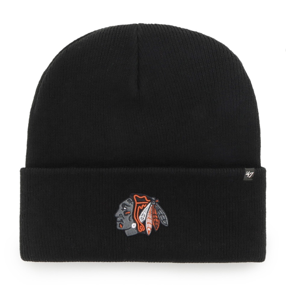 Chicago Blackhawks zimní čepice Haymaker ´47 Cuff Knit black night - Chicago Blackhawks kšiltovky, čepice, rukavice